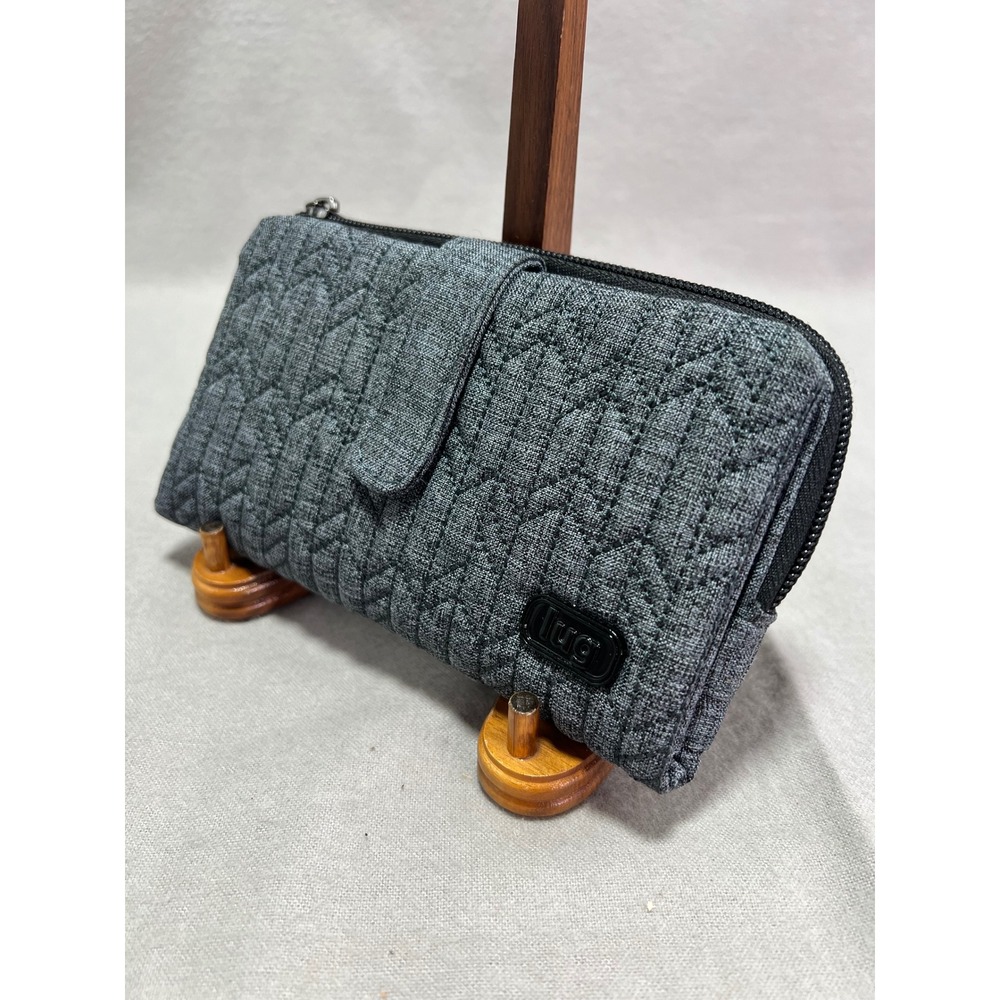 Lug Tram Wallet Heather Grey Quilted Travel RFID Unisex Travel Vacation Everyday